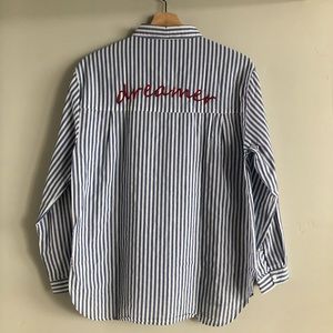 ZARA Kids Dreamer Eyes Embroidered Striped Blouse